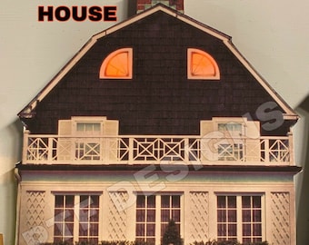 Escala HO "Amityville Horror House" Halloween Edificio Decoración Plana Diorama