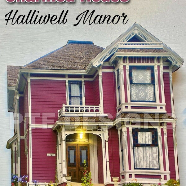 O Scale Charmed House HALLIWELL MANOR Halloween Building Flat Decoration Diorama W/LED Victorian