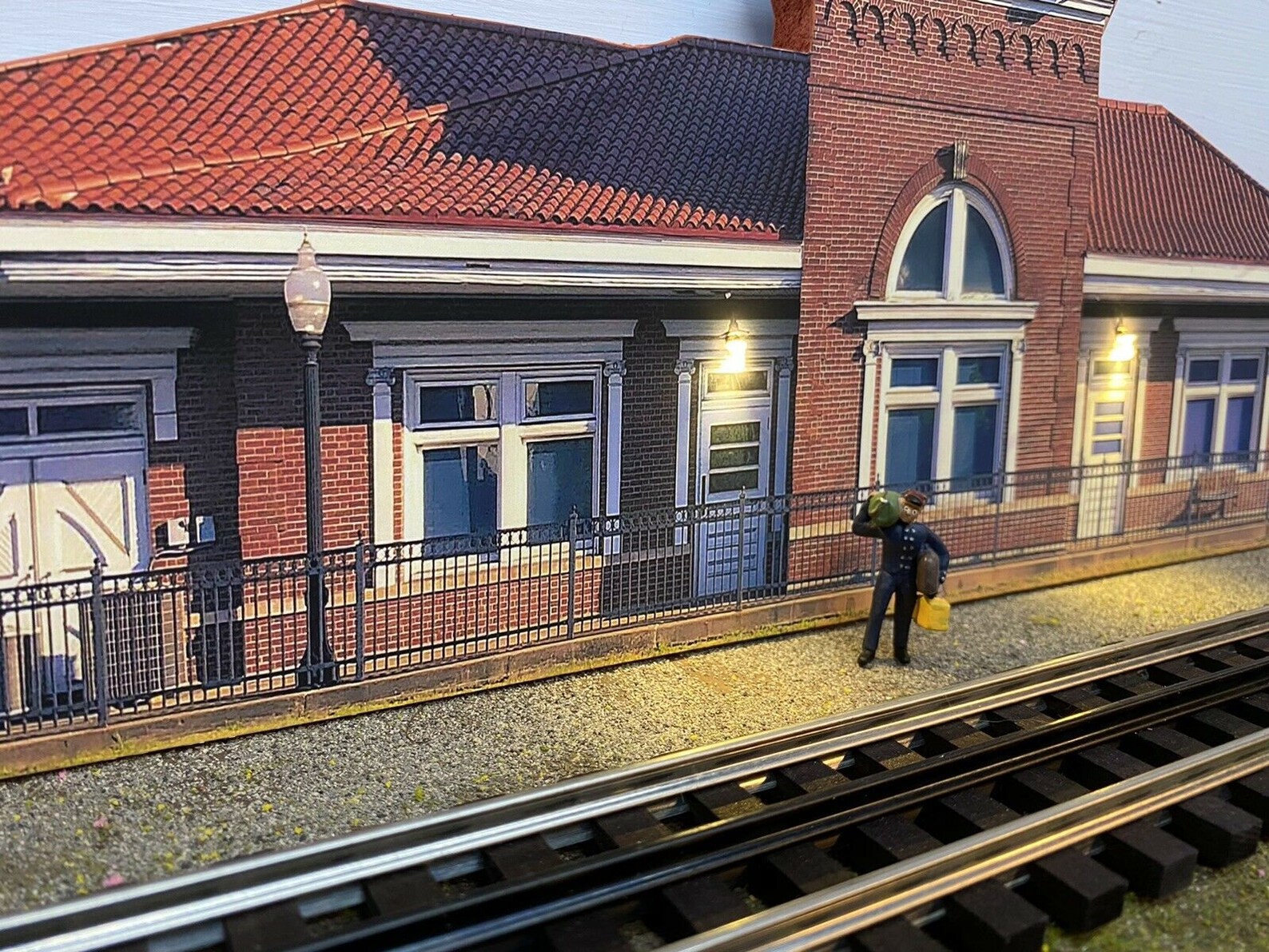 HO Scale Train Station 2 Building Flat W Leds for Use as a Etsy