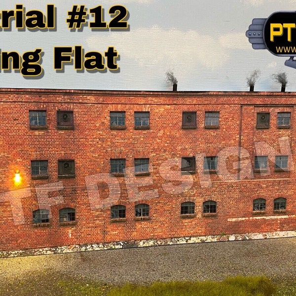N Scale Scratch Built Industrial #12 Building Flat/Front Factory LEDs Walthers Decoration Diorama