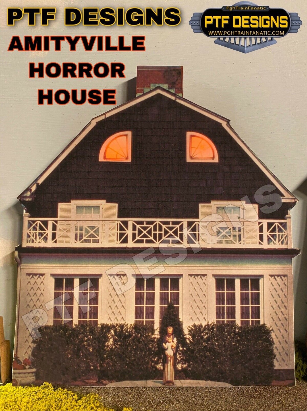 O Scale amityville Horror House Halloween Building Flat Decoration