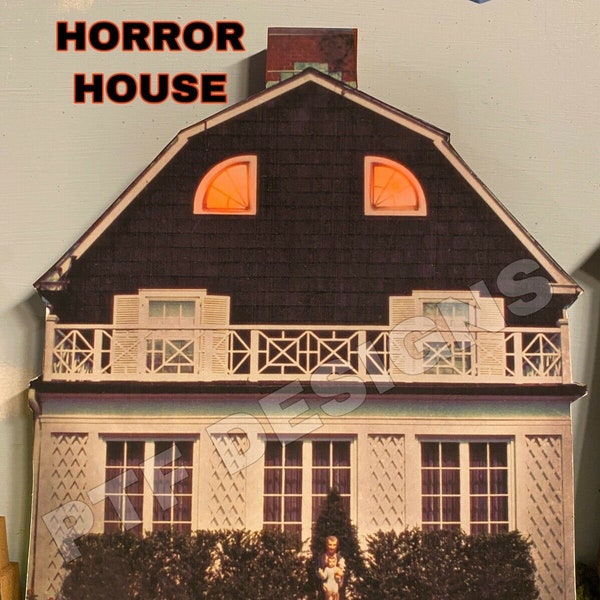 O Scale “Amityville Horror House” Halloween Building Flat Decoration Diorama w/LED