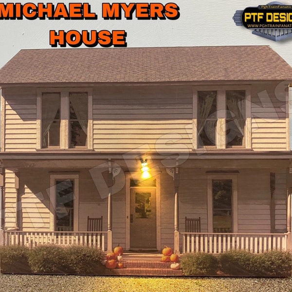 O Scale Halloween Michael Myers House Building Flat Decoration Diorama W/led