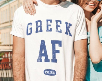 Greek AF | Unisex Greek T-shirt | Funny Greek T-shirt | Greek Gift | Unisex Greece T-shirt