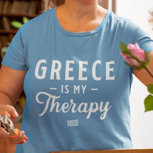 Greece is my Therapy Unisex Short-Sleeve T-shirt | Funny Greek T-shirt | Greek Gift | Unisex Greece T-shirt