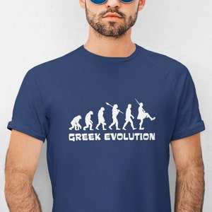 Greek Evolution | Unisex Greek T-shirt | Funny Greek T-shirt | Greek Gift | Unisex Greece T-shirt