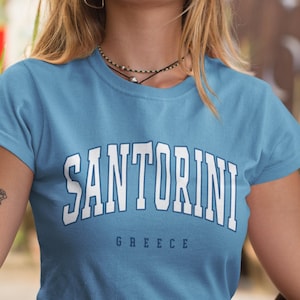 Santorini T-shirt Santorini Island Shirt Greek island Shirt Greece Souvenir Gift Greek Summer Shirt Greek Travel Shirt Santorini Vacation