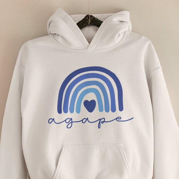 Greek Agape Rainbow Hoodie | Cute Greek Love Hoodie | Funny Greek Unisex Hoodie | Greek Unisex Hoodie Gift