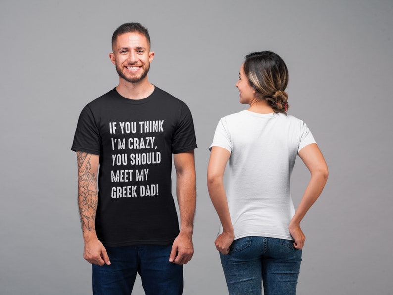 Drôle de papa grec t-shirt unisexe à manches courtes | Drôle de chemise grecque | Grèce | de départ unisexe Chemise-cadeau grecque image 2
