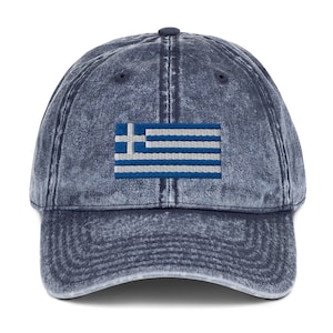Vintage Greece Flag Dad Hat Greek Cap Greek Dad Hat Greek Embroidered Cotton Cap Greece Vacation Souvenir Greek Summer Greek Pride Gift