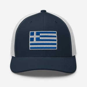 Greece Flag Trucker Cap, Greek Cap, Greek Hat, Greek Embroidered Cap, Greece Hat, Greek Vacation Souvenir, Greek Summer, Greek Pride Gift