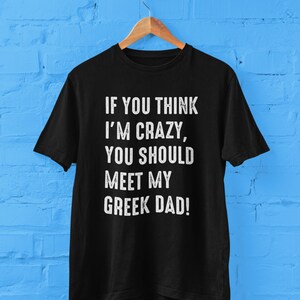 Drôle de papa grec t-shirt unisexe à manches courtes | Drôle de chemise grecque | Grèce | de départ unisexe Chemise-cadeau grecque Black
