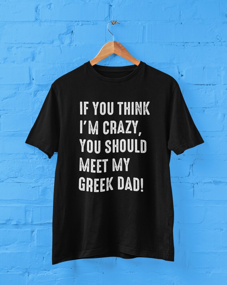 Drôle de papa grec t-shirt unisexe à manches courtes | Drôle de chemise grecque | Grèce | de départ unisexe Chemise-cadeau grecque Black