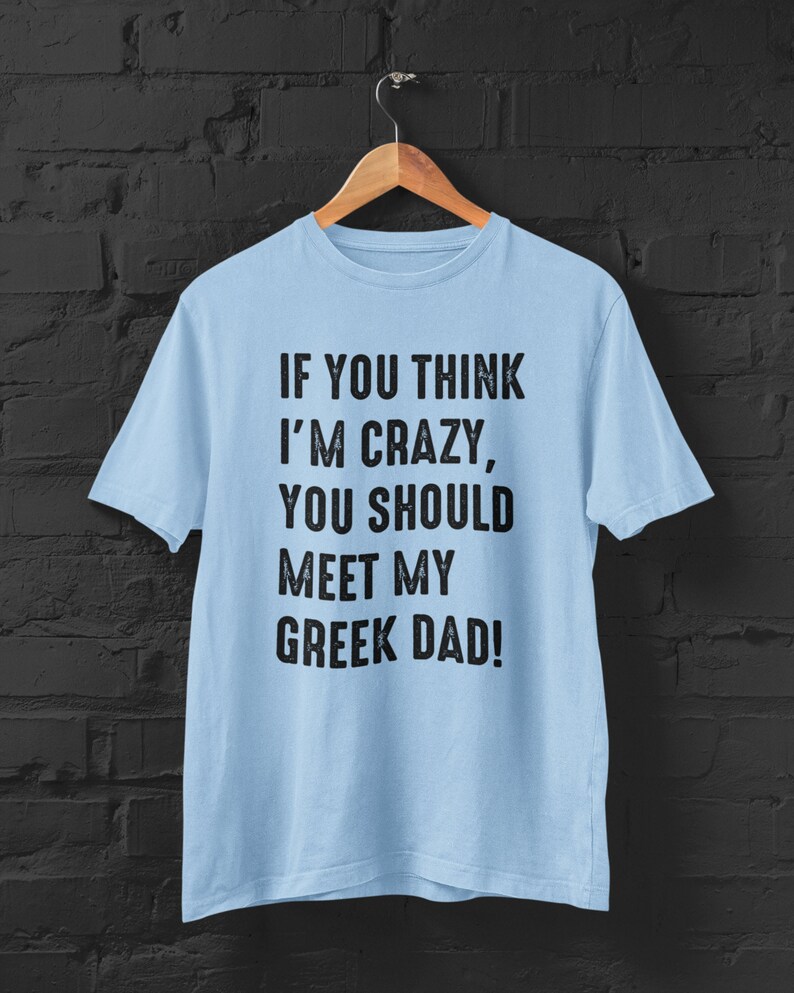 Drôle de papa grec t-shirt unisexe à manches courtes | Drôle de chemise grecque | Grèce | de départ unisexe Chemise-cadeau grecque Light Blue
