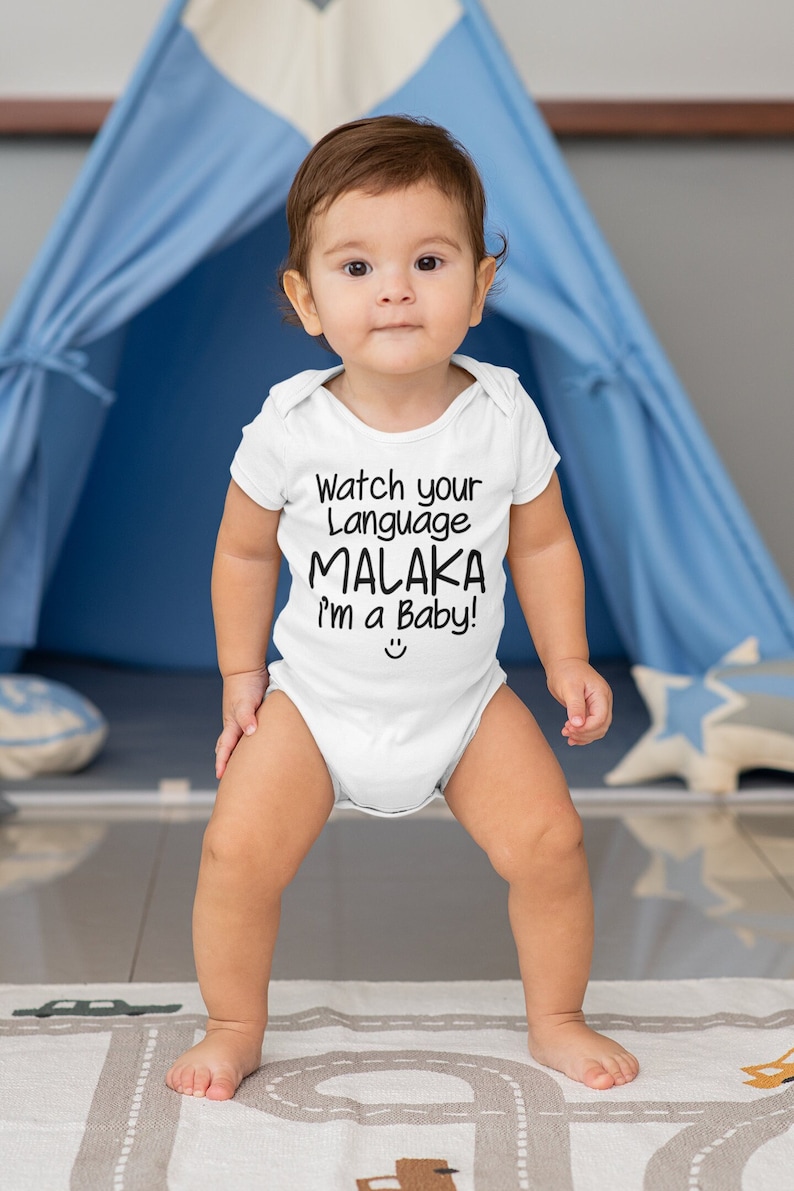 Greek Baby one piece | Funny Greek Baby Short Sleeve Babysuit | Greek Newborn Baby Baby suit | Greece Baby Shirt | Greek Baby Malakas Gift image 1