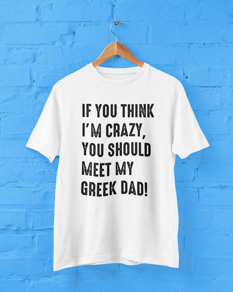 Drôle de papa grec t-shirt unisexe à manches courtes | Drôle de chemise grecque | Grèce | de départ unisexe Chemise-cadeau grecque White