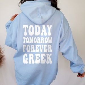 Forever Greek Retro Hoodie | Greek Oversized Hooded Sweatshirt | Oversized Aesthetic Greek Unisex Hoodie | Greece Trendy Hoodie