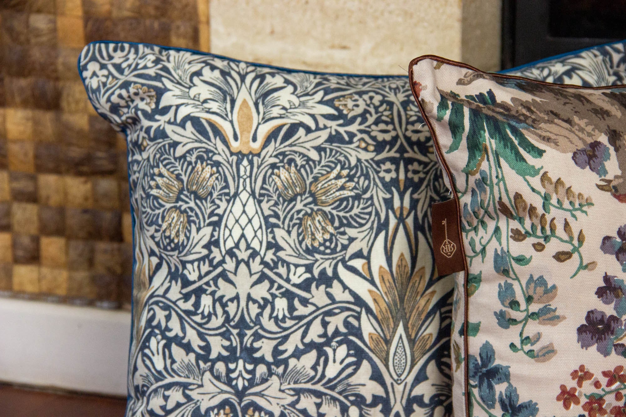 William Morris Indigo Pillow Cover Snakeshead / Elegant Throw Pillow