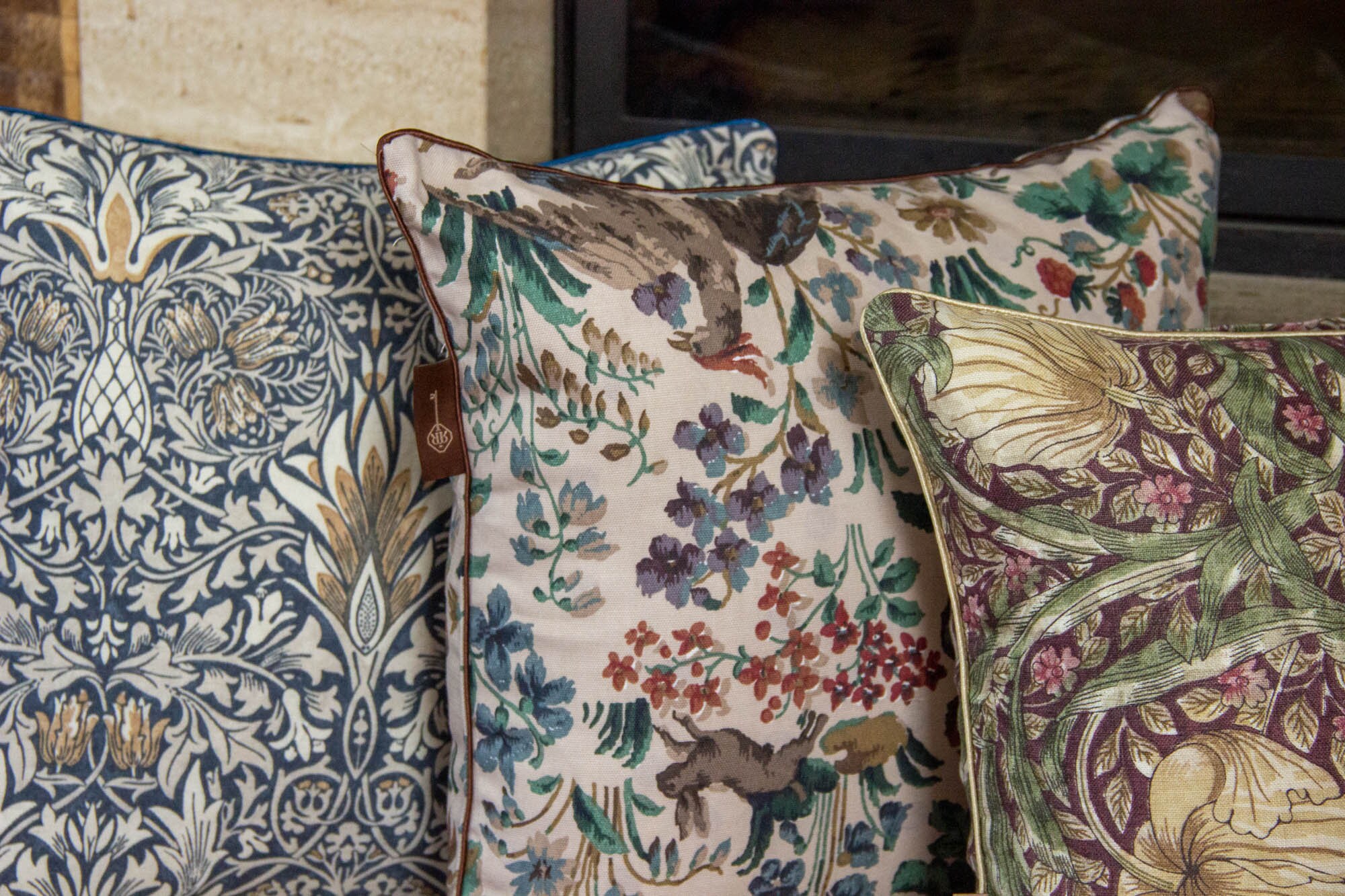 William Morris Indigo Pillow Cover Snakeshead / Elegant Throw Pillow