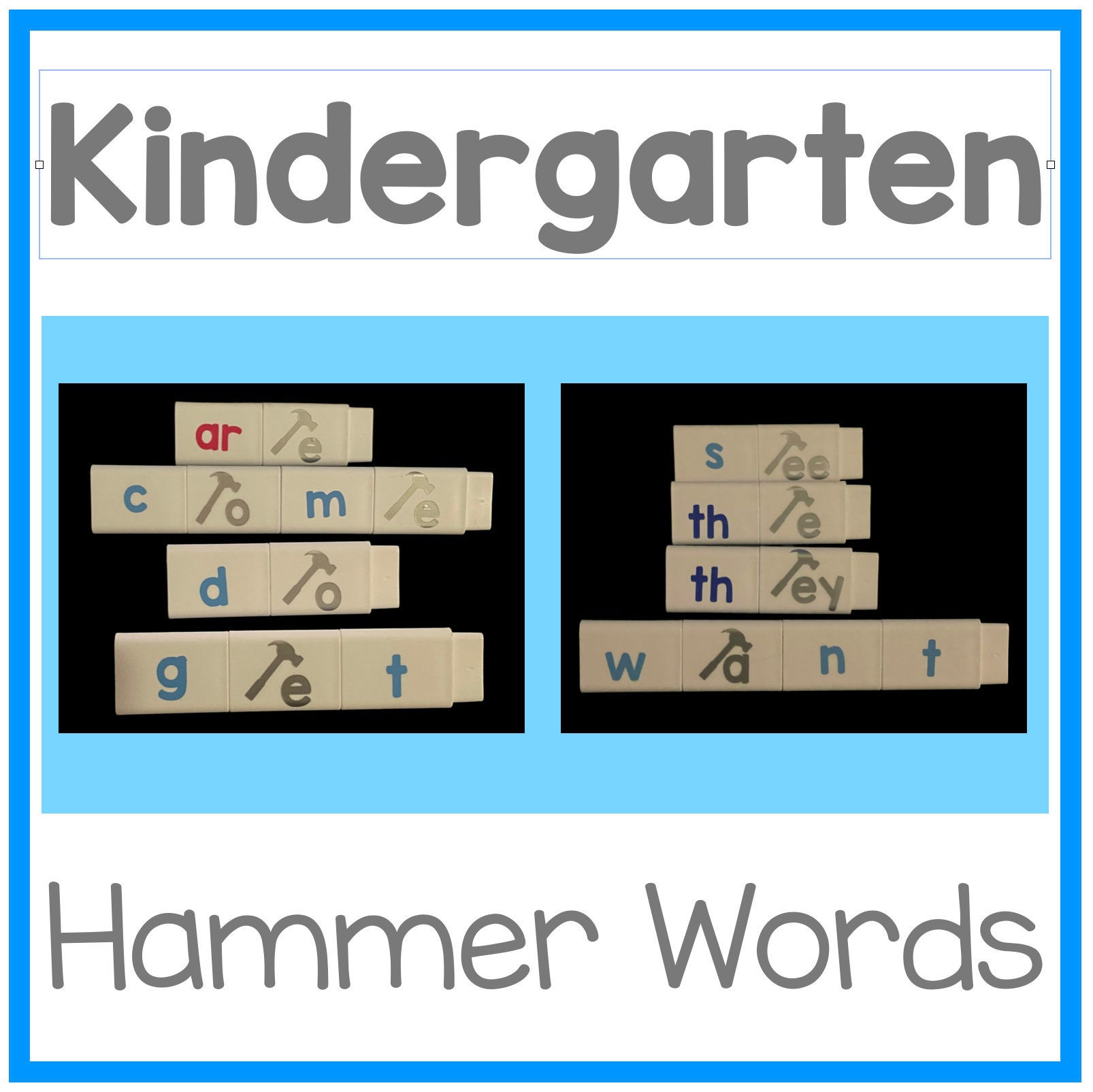 Kindergarten Hammer Words Etsy