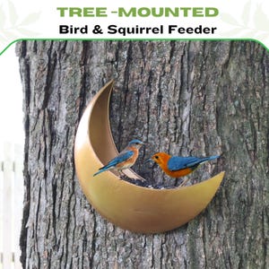 Mond Vogelhäuschen für Draußen - Hängendes und am Zaun montiertes Futterhaus, Eichhörnchenfutterhaus, Gartendekoration, himmlisches Geschenk für Vogelliebhaber, Metallfutterhaus Bild 18