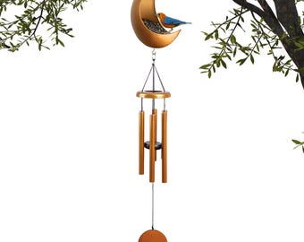 Karmnik dla ptaków Moon Bird Feeder Wind Chimes – dekoracja ogrodu, wyjątkowy prezent dla miłośników ptaków, karmnik dla kardynałów i modraszek