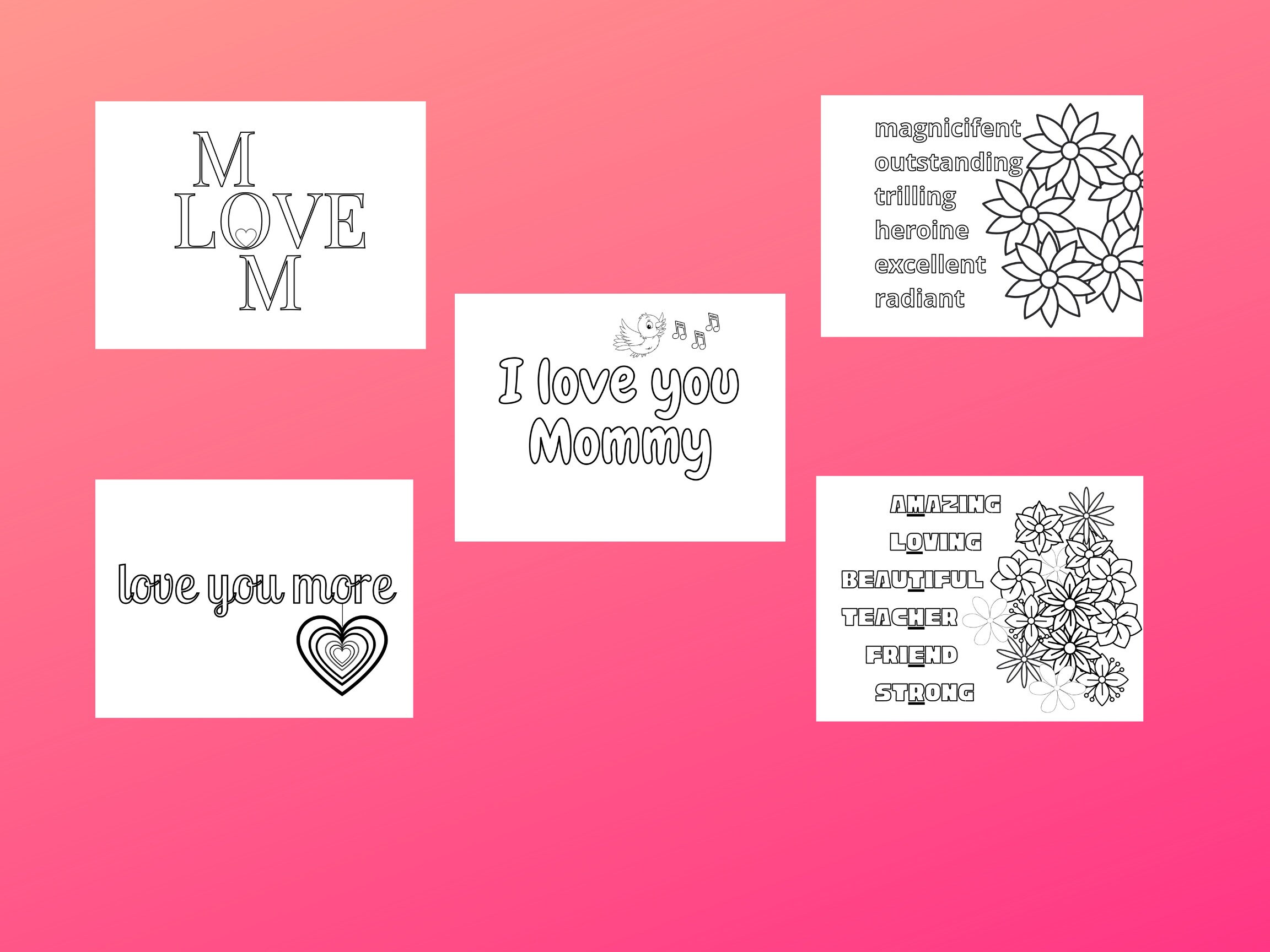happy mothers day happy birthday mom printable coloring etsy