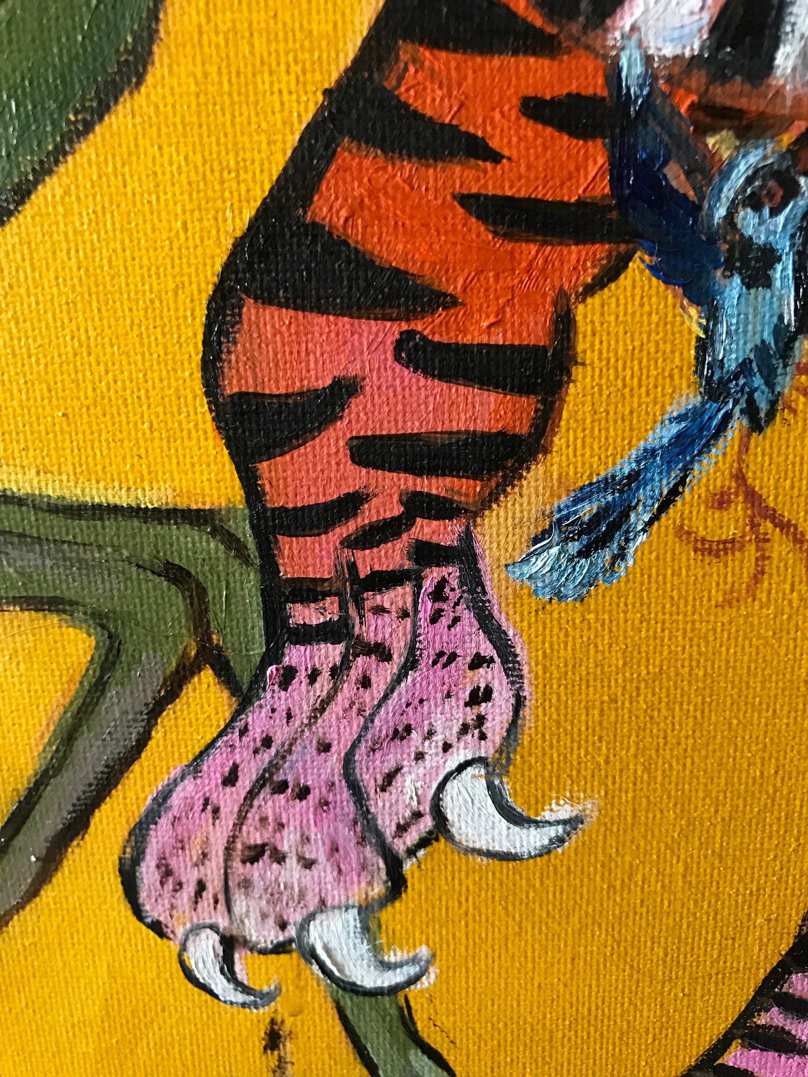Tinga Tinga Oil Painting Tiger Tinga Africa Animals Safari | Etsy
