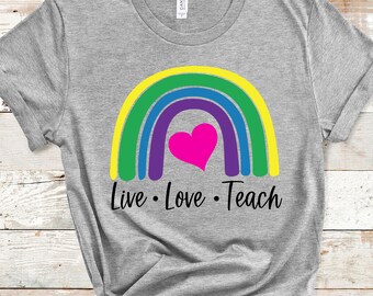Live Love Teach Svg Etsy