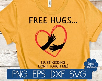 Free hugs svg cut File - svg - eps - dxf - png- Silhouette - Cricut - Digital Download