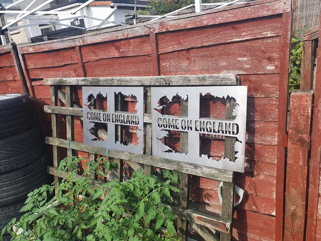 England Tattered or Union Jack Steel Sign Metal England & British Flag ...