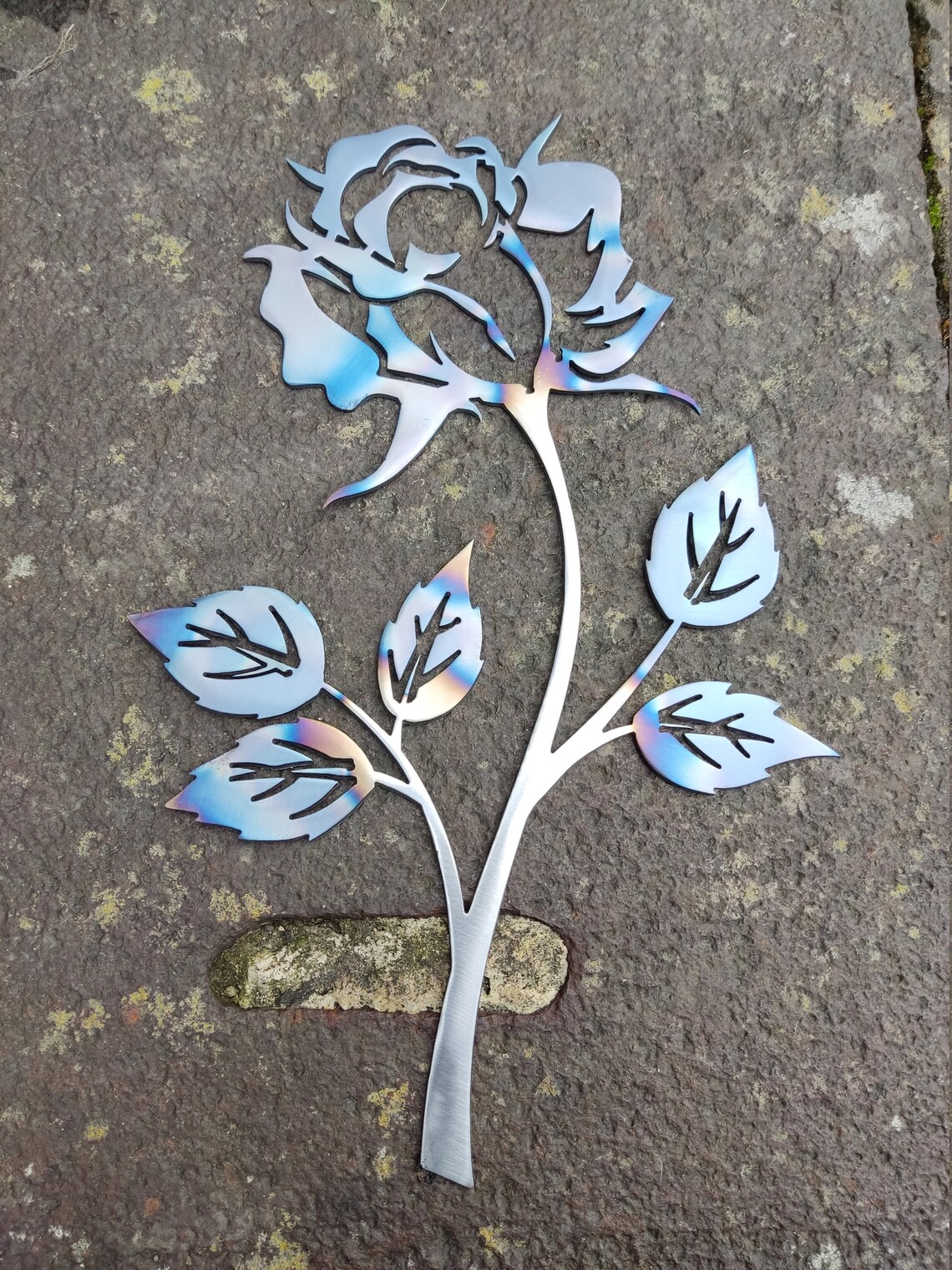 Metal Rose Wall Art Sculpture Bespoke Handmade Gift Heat Etsy