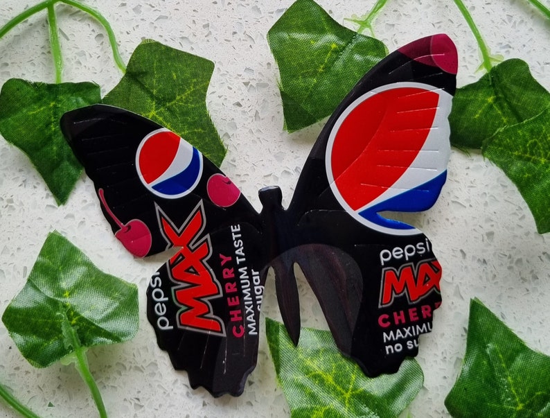 Upcycled Pepsi Max Cherry bebidas pueden metal Mariposa | Etsy