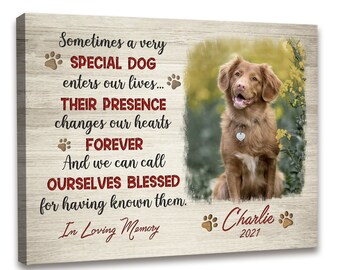 Custom Dog Memorial Canvas, Dog Memorial Art, Pet Remembrance Canvas, Pet Memorial Gift, Pet Condolence Gift, Pet Loss, Dog Memorial Canvas
