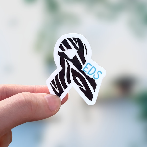 EDS Awareness Ribbon Sticker | Chronische Krankheit | Chronische Krankheit Aufkleber | Zebraband | seltene Krankheit | Ehlers Danlos Syndrom