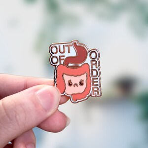 Out Of Order Hard Enamel Pin | Chronic Illness Pin | Gastroparesis | Gastroparesis Pin | Disability | IBS | Out of Order | Stomach Problems