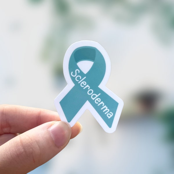 Scleroderma Awareness Ribbon Sticker | Chronic illness | Chronic illness stickers | teal ribbon | rare disease | invisible illness