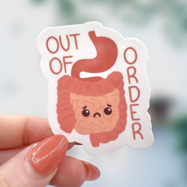 Out of Order GI Tract Sticker | Laptop sticker | Water bottle sticker | Hydroflask Sticker | Gastroparesis | IBS | Stomach