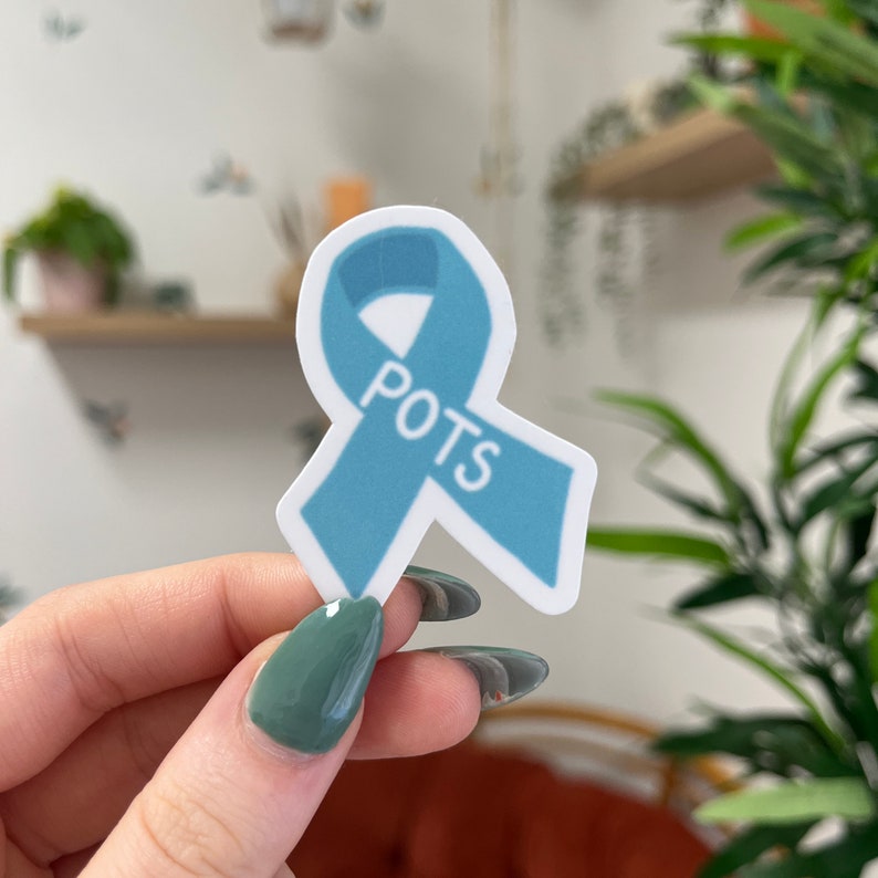 Handdrawn POTS Awareness Ribbon Sticker Chronic Illness Etsy