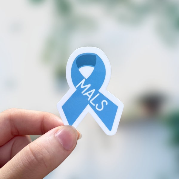 MALS Awareness Ribbon Sticker | Chronic illness | Chronic illness stickers | blue ribbon | median arcuate ligament syndrome