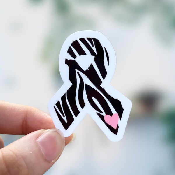 Zebra Print Awareness Ribbon Sticker | Chronic illness | Chronic illness stickers | rare disease ribbon | eds | zebra ribbon