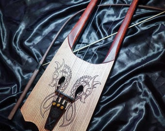 Talharpa, musical instrument, tagelharpa, strasharpa, bowed harp, yuhiko, viking lyre, acoustic harp, handmade Talharpa