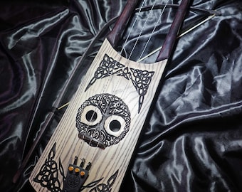 Talharpa, musical instrument, tagelharpa, strasharpa, bowed harp, yuhiko, viking lyre, acoustic harp, handmade Talharpa