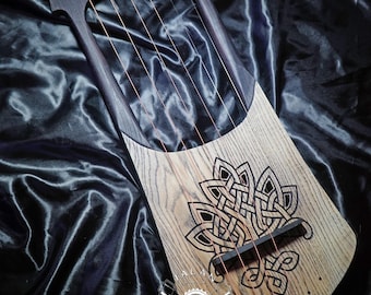 Six-string lyre with built-in pickup, Runic Lyre, Wandering Musician, Lyre Of Runes, Celestial Sound, Lyre Magic, Stringed Wisdom