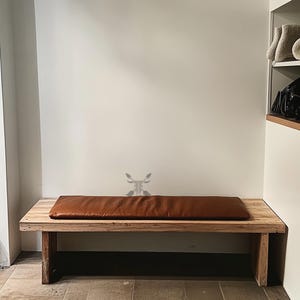 Custom genuine leather replacement cushions. window cushion cover, Ideal for benches, mid-century chairs, Leather Bench Cushion