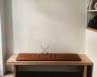 Custom Leather Bench Cushion: Genuine Buffalo Leather Replacement