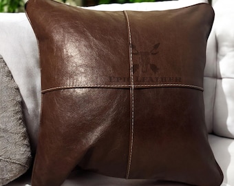 16インチ x 16インチ 装飾ダークブラウン ソファクッション フェイク