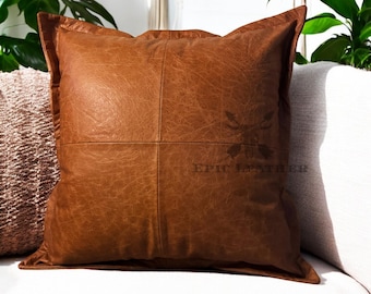 Leather Throw Pillow, Cushion and pillow cover for bedroom, living room, Sofa, Custome made,