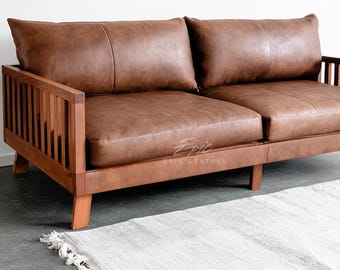 Custom Leather Sofa Cushion Covers – Buffalo Leather Seat Back
