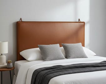 Cabeceira de couro para parede, feita à mão, estilo fazenda ocidental, cabeceira personalizada, decoração rústica para quarto (INSERÇÃO OPCIONAL)